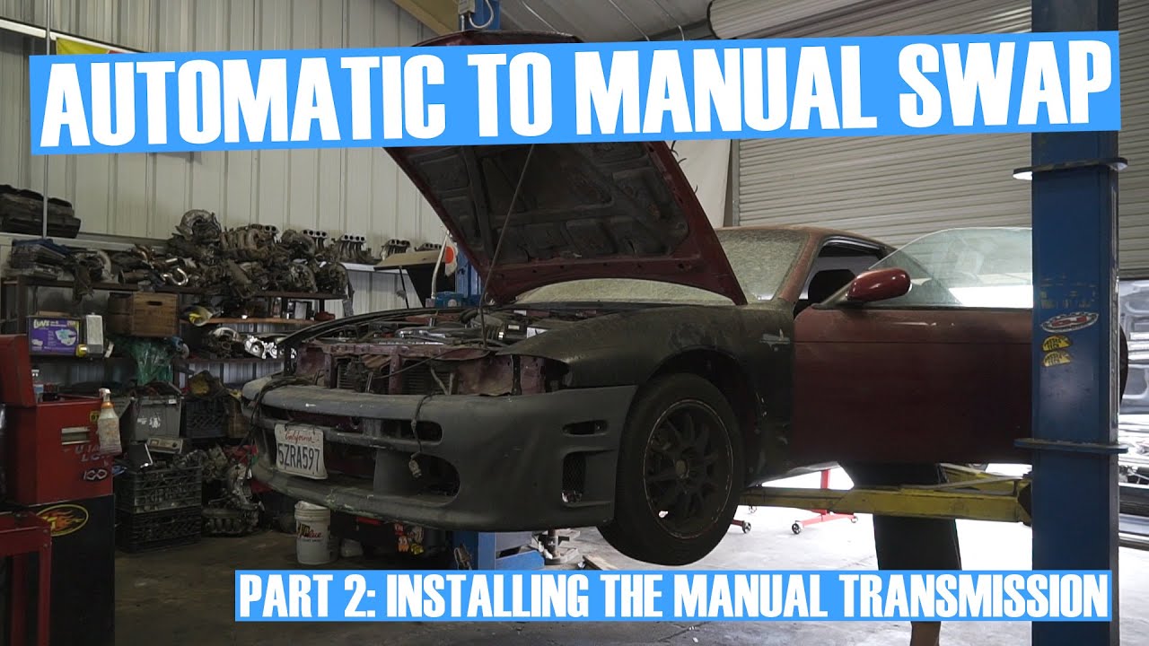 240SX AUTOMATIC TO MANUAL SWAP PART 2 (Installing the new manual trans