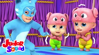 Tiga babi kecil | Cerita anak | Berpura-pura dan bermain | Junior Squad Indonesia | Kartun anak