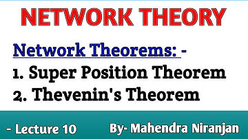 Network Theory | Lec-10 | Network Theorems | Superposition Theorem | Thevenin