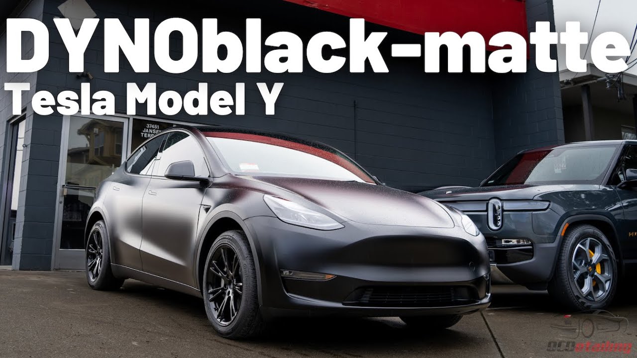 Adding a Satin Matte Black Paint Protective Film to a Tesla Model Y