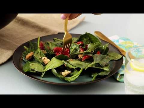 How to Make Spinach-Strawberry Salad with Feta & Walnuts | EatingWell