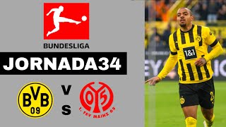 Borussia Dortmund vs Mainz en vivo Bundesliga 2022/23 Jornada 34