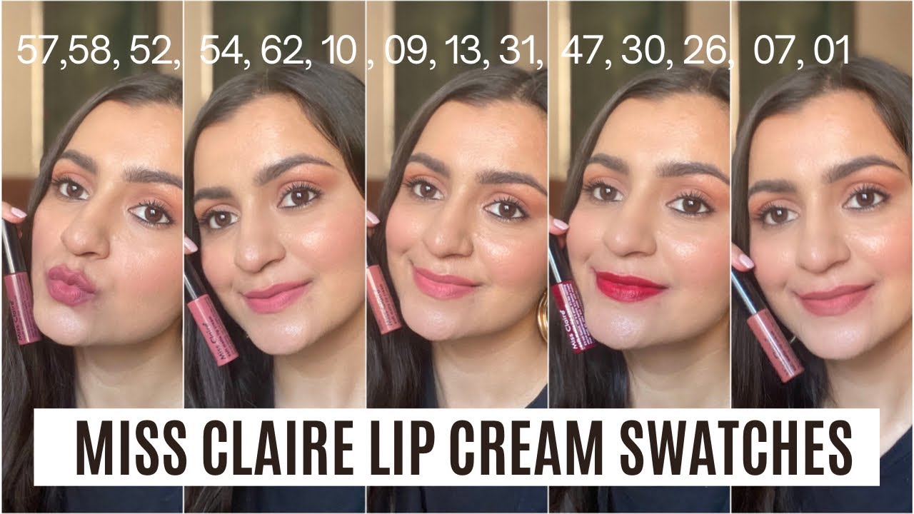 Miss Claire Soft Matte Lip Cream SWATCHES  14 Shades ALL Swatched on Indian Skin  Zeal Thakker