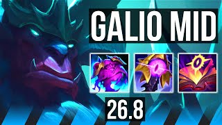 GALIO vs AKALI (MID) | Good KDA: 12/1/16, 32K damage | KR Master | 26.8