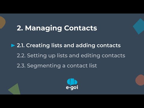 E-goi | Creating lists and adding contacts