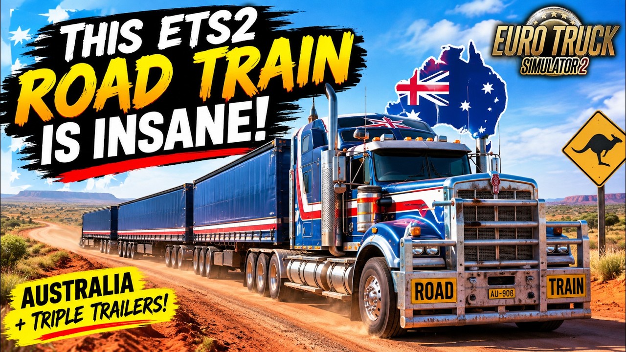 Experience **Australian Road Trains in Euro Truck Simulator 2 (ETS2)!** 🚛🇦🇺