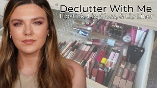 MAKEUP DECLUTTER 2023! Lipstick, Lip Liner &amp; Lip Gloss!