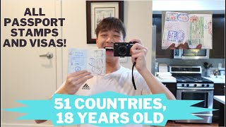 My Passport Stamps After 51 Countries 🌎 Stamps and Visas from Traveling Around the World!