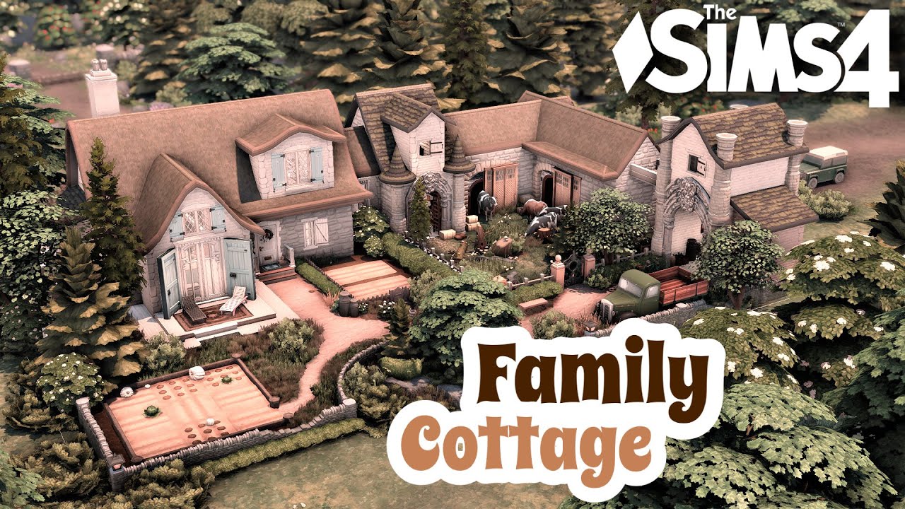 Family Cottage | Farm | No CC | The sims 4 | Stop motion Speed build ...