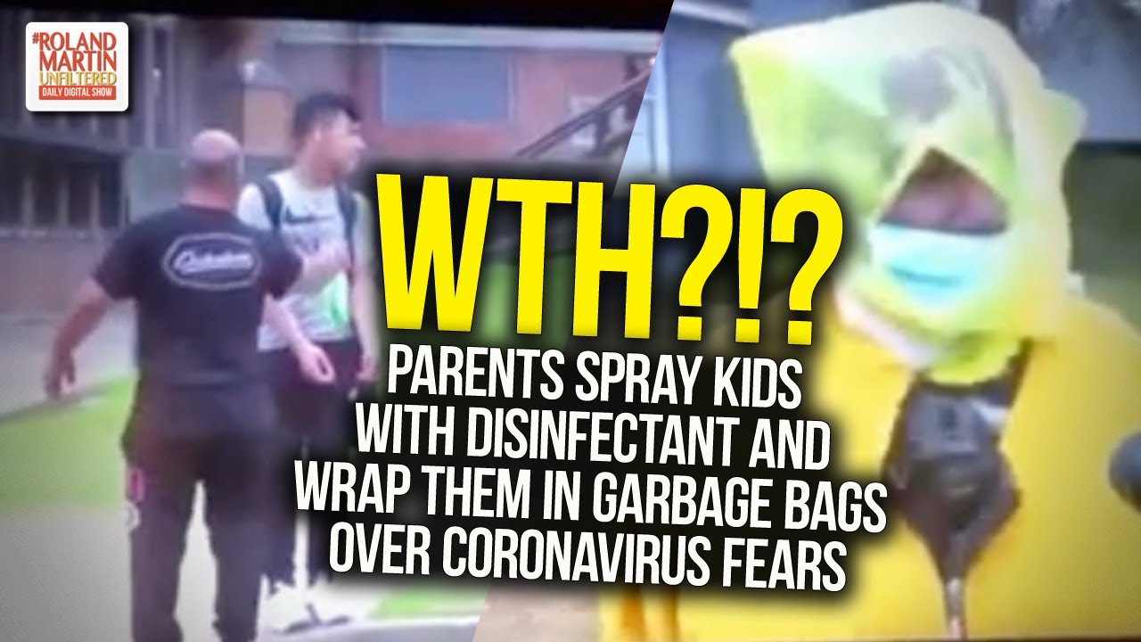 WTH?!? Parents Spray Kids With Disinfectant And Wrap Them In Garbage