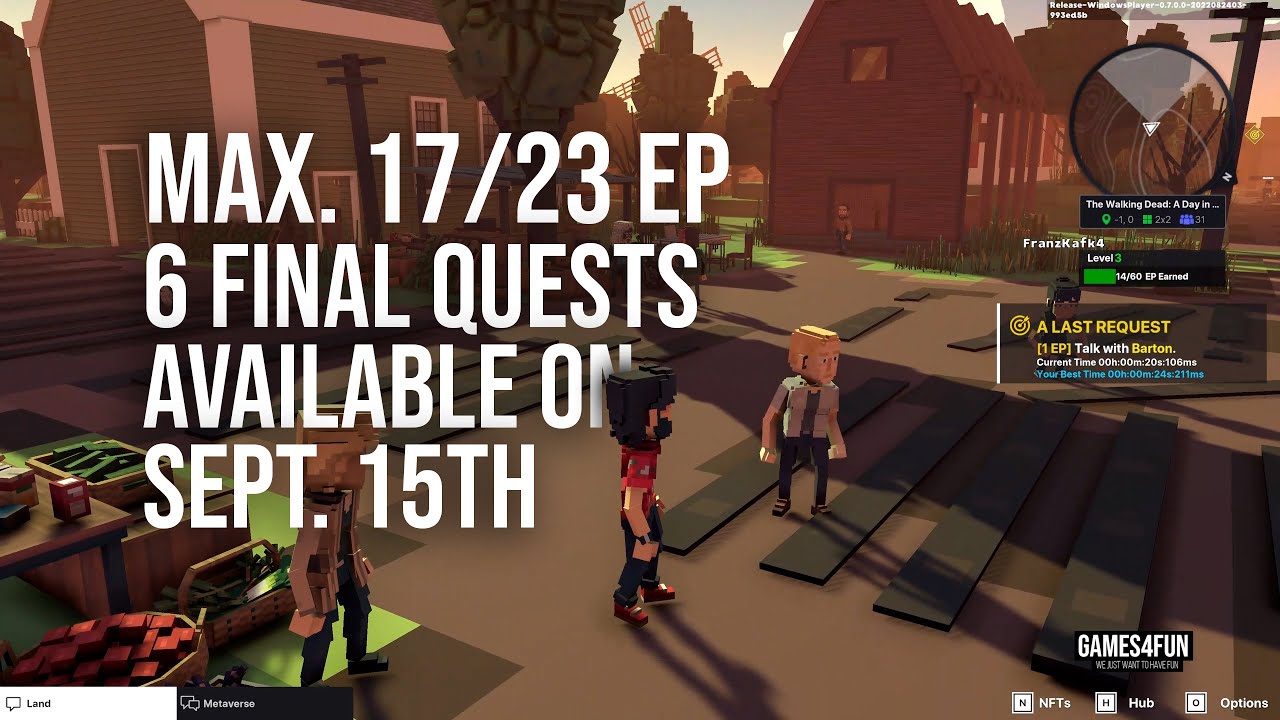 The Sandbox - The Walking Dead: A Day in Alexandria - 17/23  (More Quests: Sept. 15th) - Timestamps