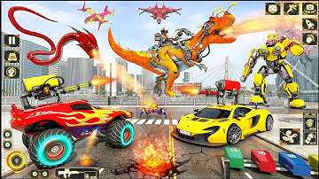 Dino Robot Limousine Transform Game - Robot Defender From Alien Invasion Android Gameplay