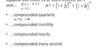 Brainstorming: Compound Interest and The Number e
