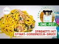 Sooo cremig! Spaghetti mit Spinat-Gorgonzola-Sauce – One Pot – Monsieur Cuisine Connect / Plus