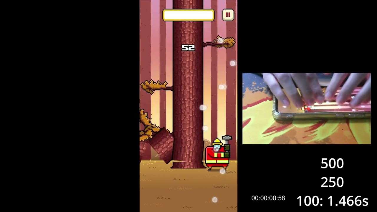 Timberman 100&250&500 Score Speedrun