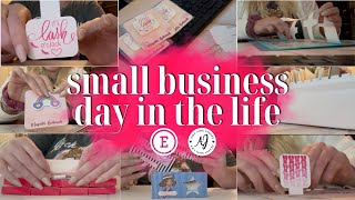 SMALL BUSINESS DAY IN THE LIFE // Stock my Etsy shop, make bookmarks, package lash orders & more!