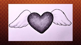 Como dibujar un angel de corazon/ Como dibujar un corazon/ Aprende a dibujar a lapiz paso a paso