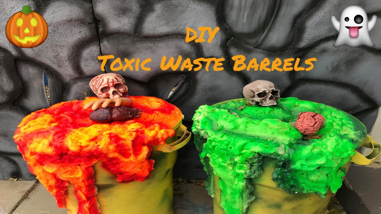 Halloween DIY Toxic Waste Barrels YouTube