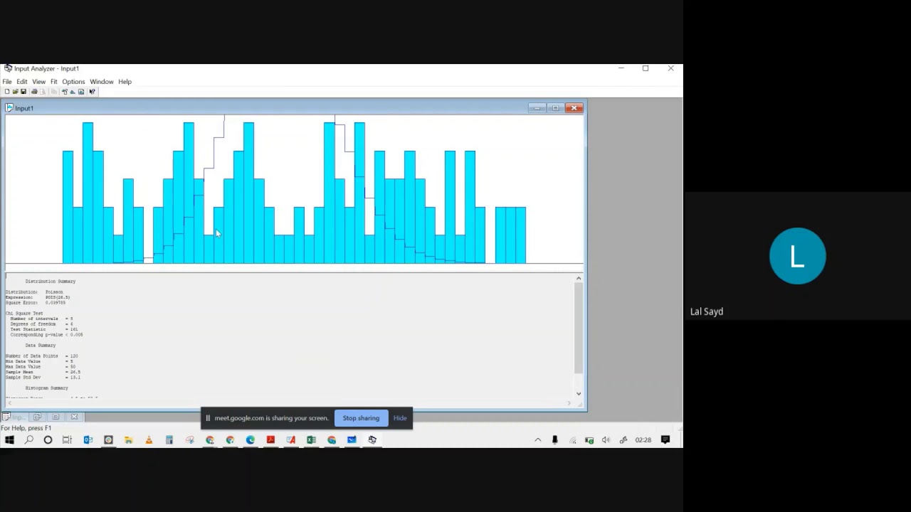 Arena Input Analyzer Example arena input analyzer UET Peshawar | Arena input anlyzer in hindi urdu ...