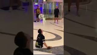 Cristiano Ronaldo playing football with a special little kid ♥️