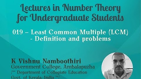 019 Number Theory | Least Common Multiple (LCM) Definition and problems