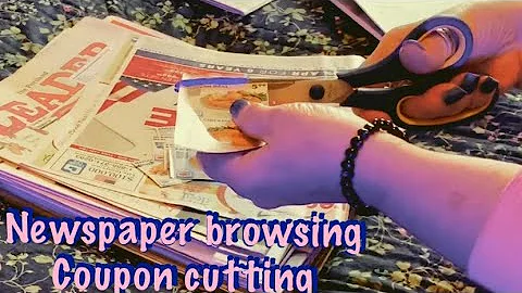 ASMR Request (No talking) Newspaper page turning & Coupon cutting
