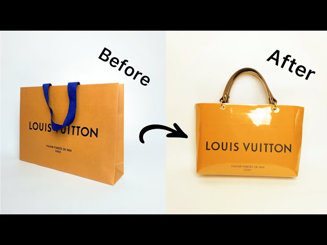 I turned a Louis Vuitton paper bag into a real bag. 