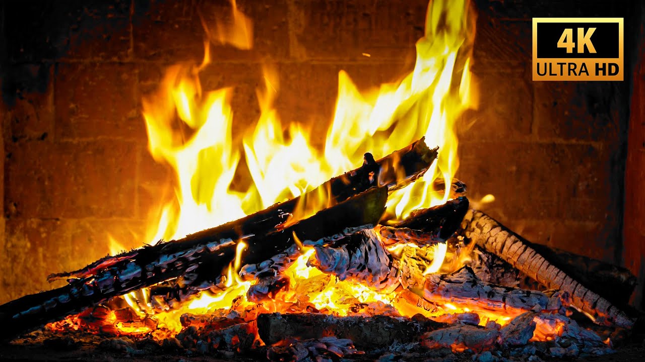 Cozy Vibes Fireplace in 4K | Soothing Crackling Fire Sounds for ...