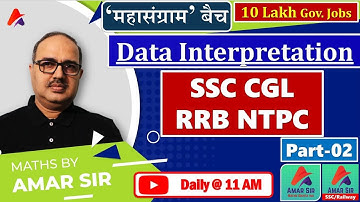 Data Interpretation for SSC CGL/RRB NTPC | Set-02 | Previous Years Questions | Amar Sir