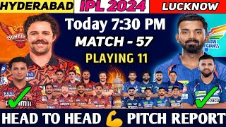 IPL 2024 SRH vs LSG PLAYING 11 | HEAD TO HEAD | PITCH REPORT | TODAY CRICKET..