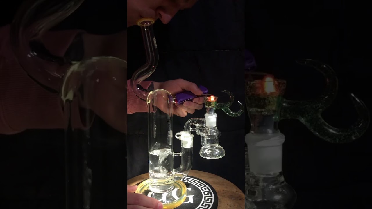 GB351 16inch natty flower bong with 18mm joint