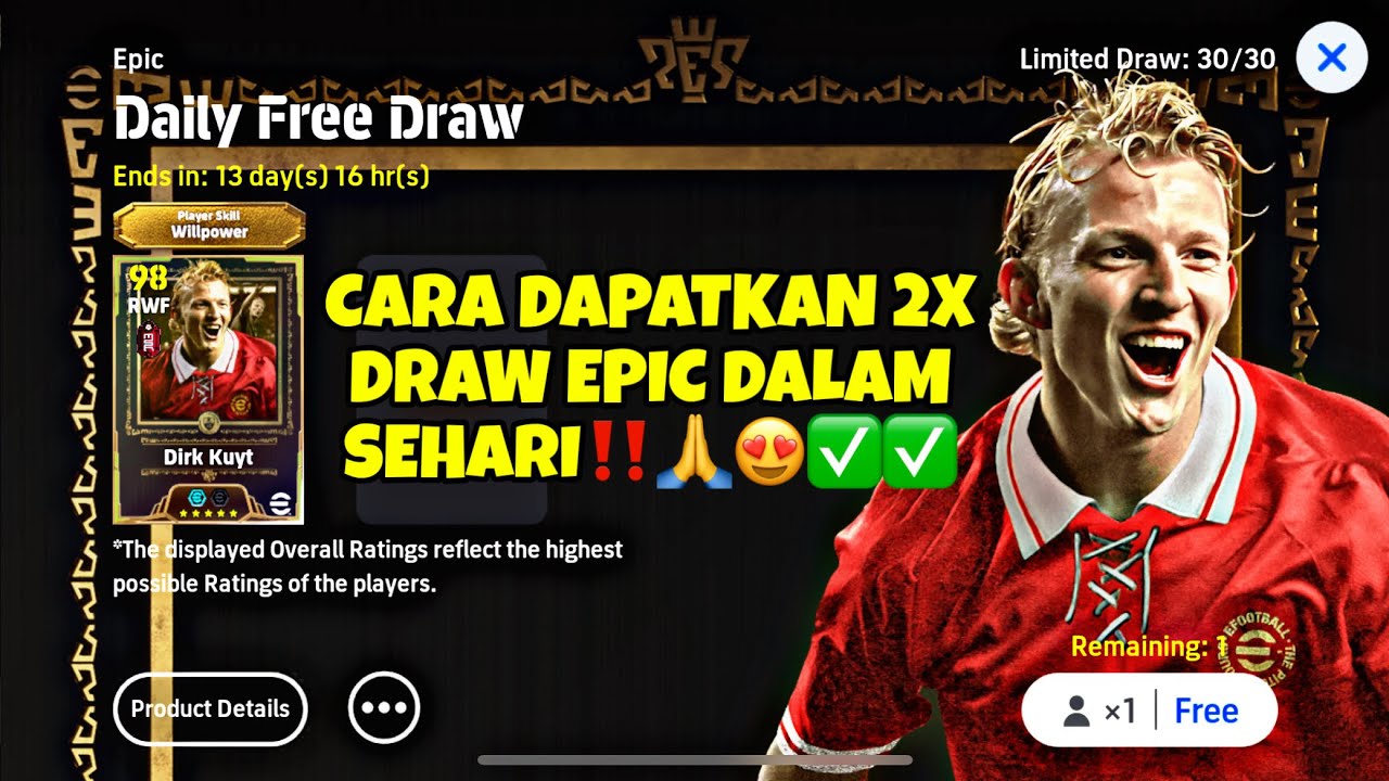 CARA DAPATKAN 2️⃣X DRAW EPIC DALAM SEHARI‼️🙏😍✅✅ 