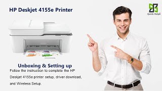 HP Deskjet 4155e printer setup | Unbox HP Deskjet 4155e printer | Wi-Fi setup