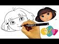 تعلم الرسم كيفية رسم وجه دورا خطوة بخطوة للاطفال