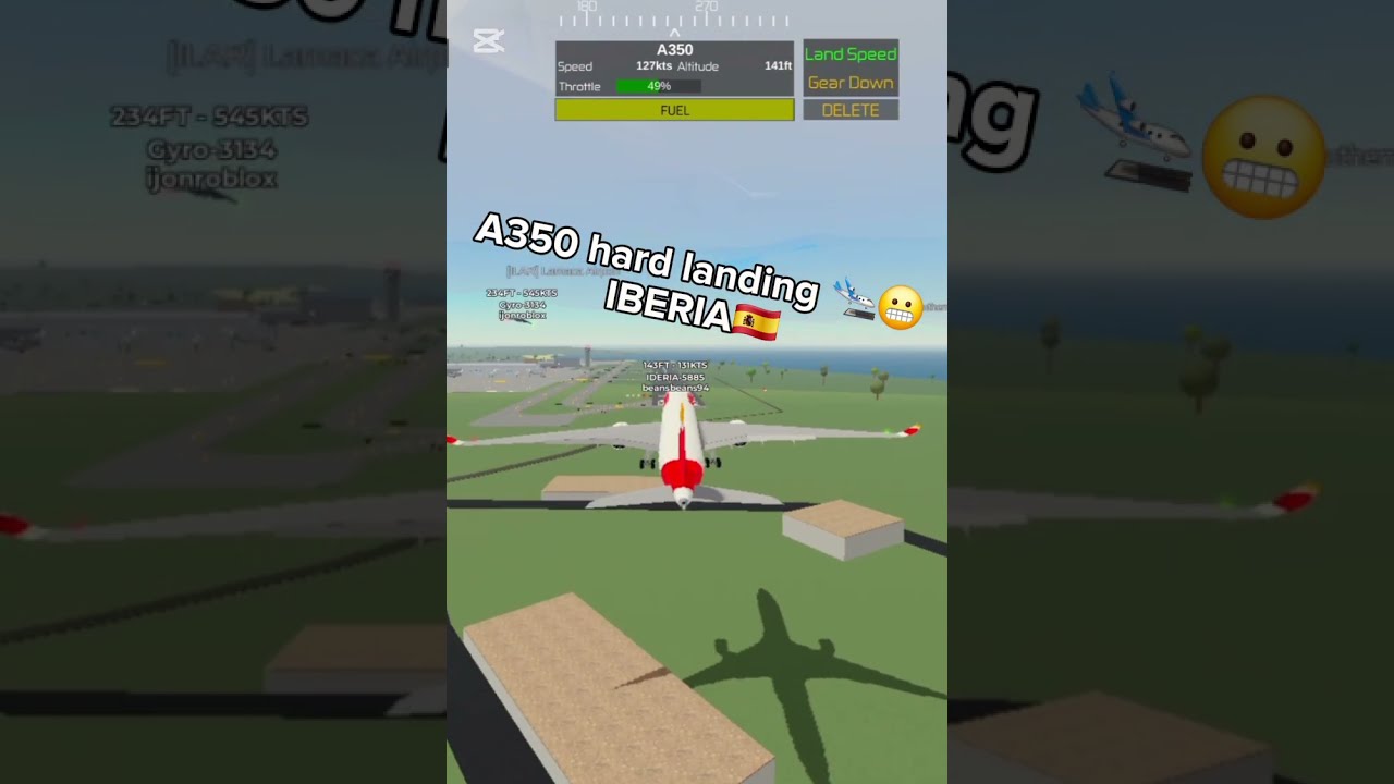 A350 Hard Landing Iberia Roblox Robloxedit