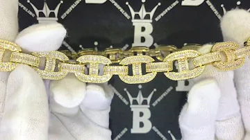 Baguette Mariner Iced Out Chain | Bling Bling Hip Hop Jewelry