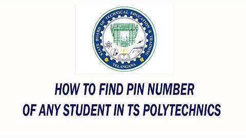 How to find pin number of any student in TS polytechnic college