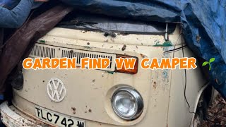 GARDEN FIND VW Campervan, untouched for 35 years. Recovery mission adventure!