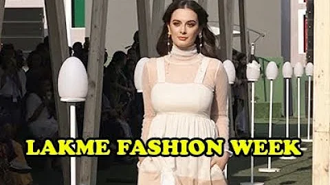 Evelyn Sharma walks the ramp for the Label Doodlage at Lakme Fashion Week 2019