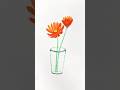 Easy Flower Drawing with Markers | Simple Floral Art #art #drawing #floraart #butterflydrawing