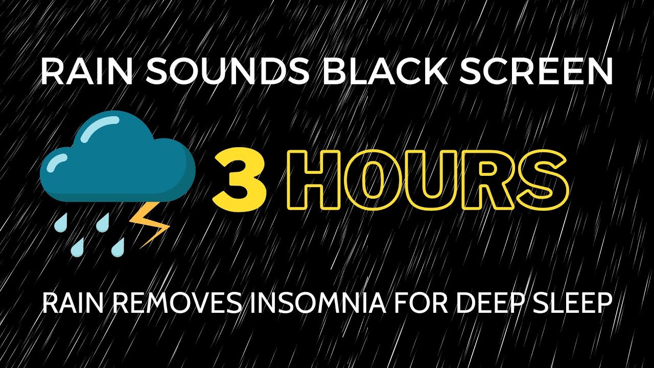 Rain Sound BLACK SCREEN - Goodbye Insomnia With Heavy Rain & Thunder in ...