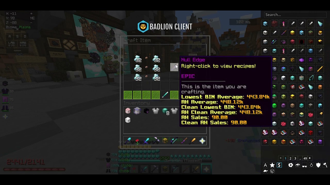 crafting vorpal katana yay