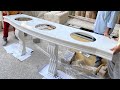 Marble counter top cut by waterjet cnc