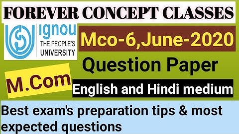 mco 06 important questions|Mco 06 june 2020 question paper|mco 06 classes|mco 06 question papers|