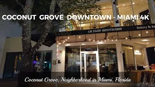 MIAMI -Night Drive-,  Coconut Grove-Downtown  [4K]