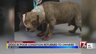 Many upset after dogs shown in poor condition returned to owners in Lee County