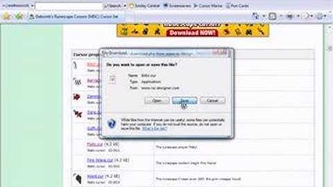 How to add runescape cursors