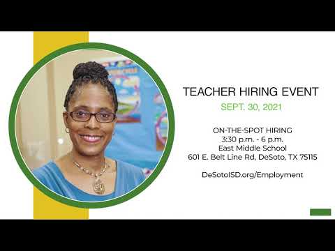 DeSoto ISD to Host Hiring Event Sept. 30, 2021