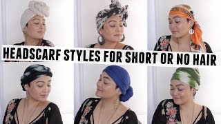 6 Easy Head Scarf Styles for Short or No Hair - YouTube