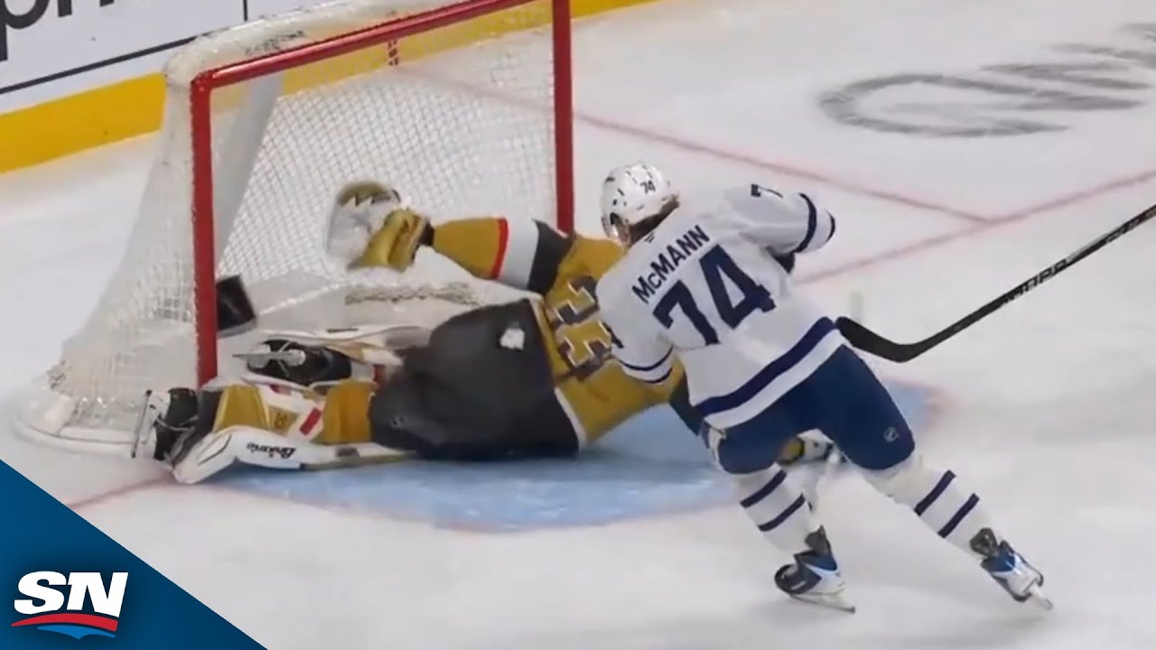 Golden Knights' Adin Hill Stuns Maple Leafs' Bobby McMann With Acrobatic Stop